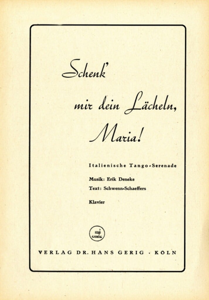 Schenk mir dein Lächeln, Maria!